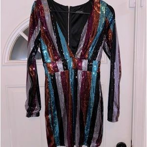 Multi-color Life of the Party - Sequin Dress!